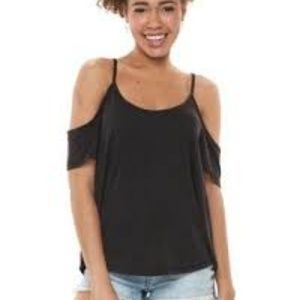 Mudd Juniors Black Cold Shoulder Top